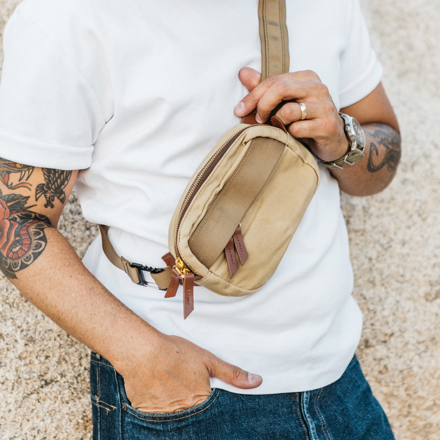 Canyon Crossbody Mini - Utility Tan Waxed Canvas