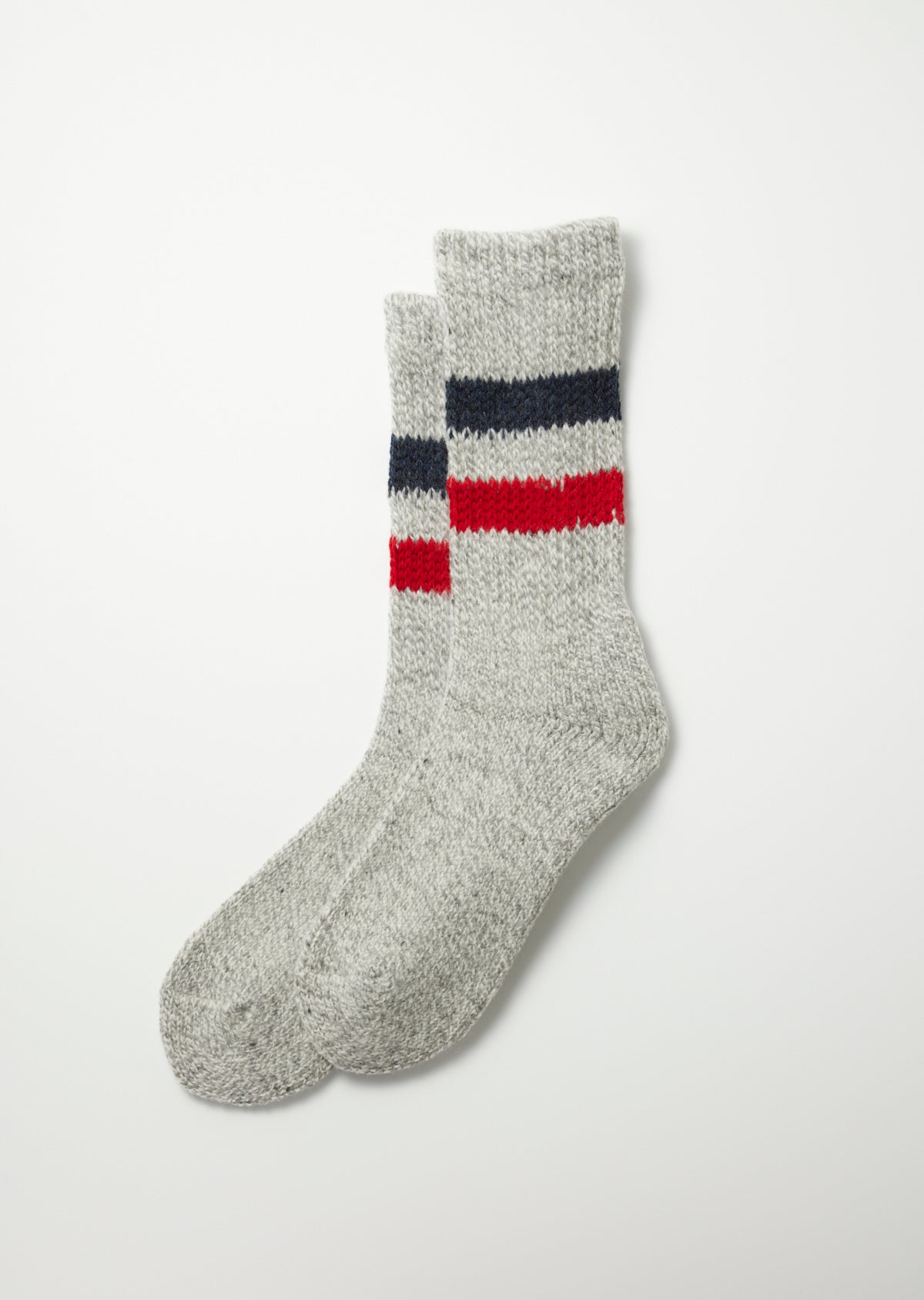 Retro Winter Outdoor Sock - Gry/D. bl/Red