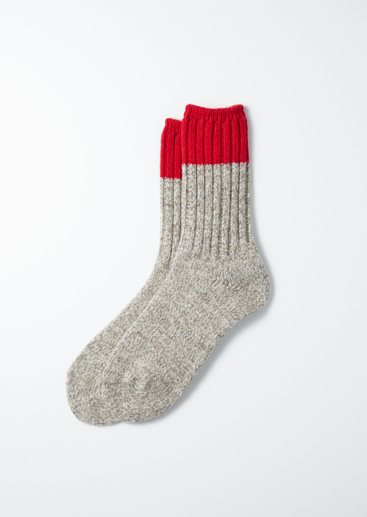 Merino Wool Ragg Socks - Red